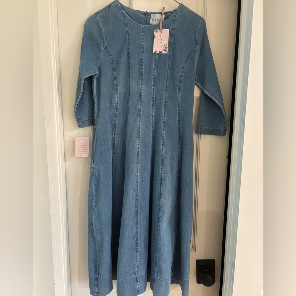 Dainty Jewells Jr. Blue Denim Midi Dress